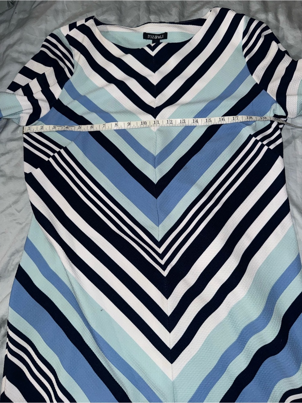 Roz & Ali Striped Mini Dress with Flutter Sleeves - Picture 9 of 9